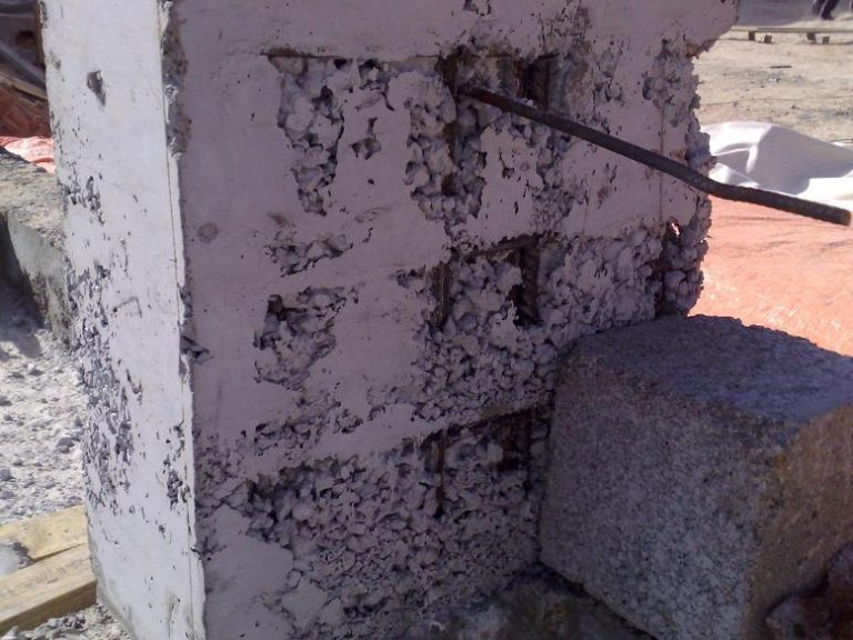 معالجة تعشيش الخرسانة في السقف والجدران